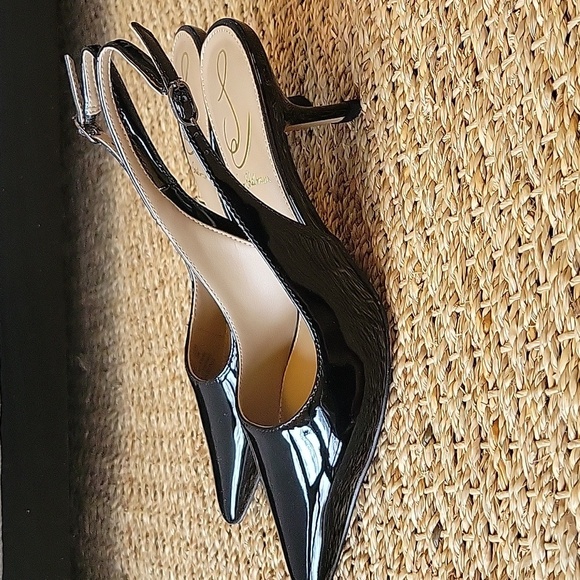 Sam Edelman Black Patent Leather Bianca Slingback Heels Size 6 - Picture 9 of 9